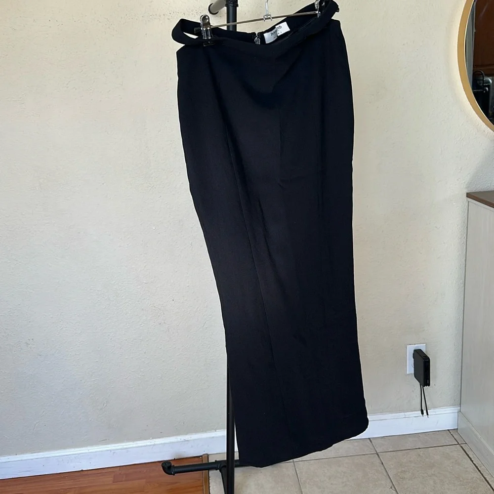 NWOT House Of Cb Martinez Maxi Black Skirt‎ Cut Out Size S